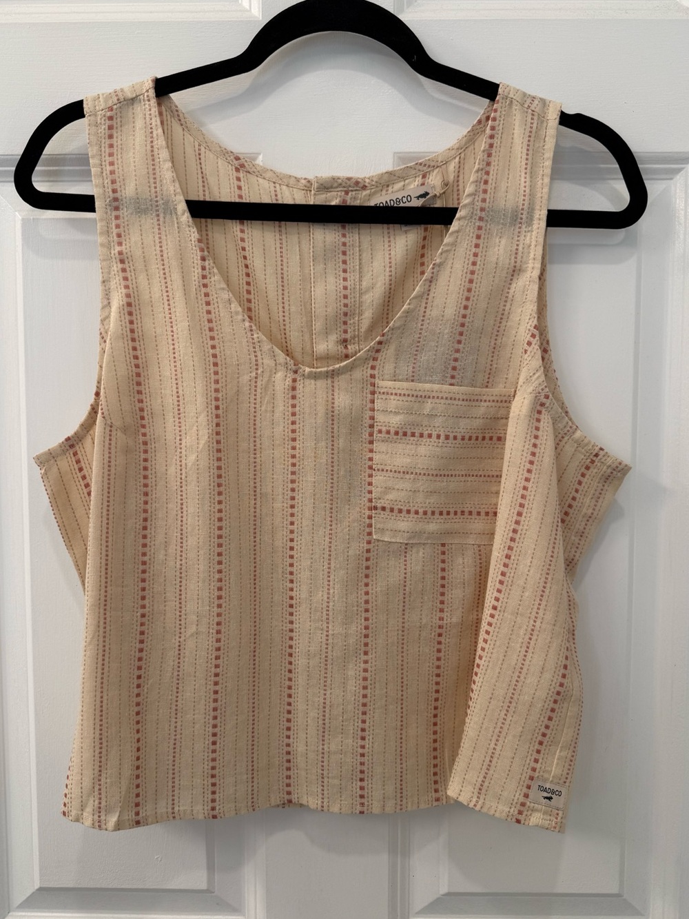 NWT Toad & Co Baja Hemo Button Back Tank Top Size Medium